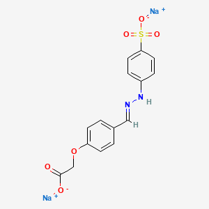 molecular formula C15H12N2Na2O6S B8019166 disodium;2-[4-[(E)-[(4-sulfonatophenyl)hydrazinylidene]methyl]phenoxy]acetate 