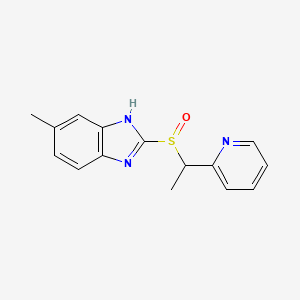 molecular formula C15H15N3OS B8019168 6-methyl-2-(1-pyridin-2-ylethylsulfinyl)-1H-benzimidazole 