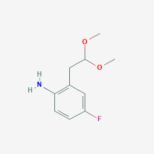 molecular formula C10H14FNO2 B8019196 2-(2,2-Dimethoxyethyl)-4-fluoroaniline 