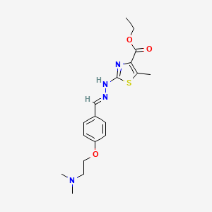 molecular formula C18H24N4O3S B8019208 ethyl 2-[(2E)-2-[[4-[2-(dimethylamino)ethoxy]phenyl]methylidene]hydrazinyl]-5-methyl-1,3-thiazole-4-carboxylate 
