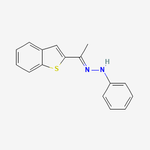 molecular formula C16H14N2S B8019225 N-[(E)-1-(1-benzothiophen-2-yl)ethylideneamino]aniline 