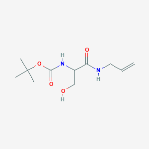 molecular formula C11H20N2O4 B8019262 tert-butyl N-[3-hydroxy-1-oxo-1-(prop-2-enylamino)propan-2-yl]carbamate 