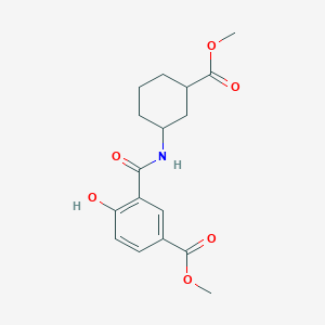 molecular formula C17H21NO6 B8019332 Methyl 4-hydroxy-3-({[3-(methoxycarbonyl)cyclohexyl]amino}carbonyl)benzoate 