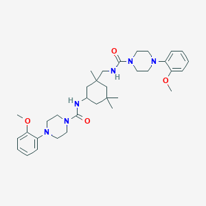 molecular formula C34H50N6O4 B8019361 4-(2-methoxyphenyl)-N-[[5-[[4-(2-methoxyphenyl)piperazine-1-carbonyl]amino]-1,3,3-trimethylcyclohexyl]methyl]piperazine-1-carboxamide 