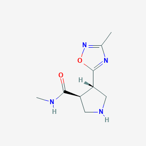molecular formula C9H14N4O2 B8019389 (3S,4S)-N-methyl-4-(3-methyl-1,2,4-oxadiazol-5-yl)tetrahydro-1H-pyrrole-3-carboxamide 