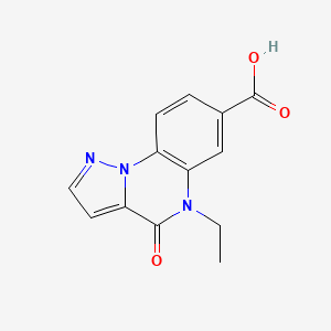 molecular formula C13H11N3O3 B8019422 5-Ethyl-4-oxo-4,5-dihydropyrazolo[1,5-a]quinoxaline-7-carboxylic acid 