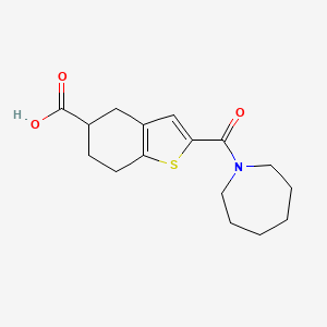 molecular formula C16H21NO3S B8019427 2-(1-Azepanylcarbonyl)-4,5,6,7-tetrahydro-1-benzothiophene-5-carboxylic acid 