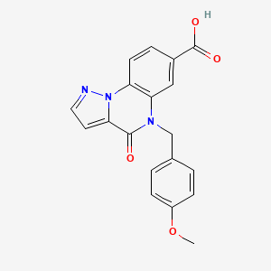molecular formula C19H15N3O4 B8019436 5-(4-Methoxybenzyl)-4-oxo-4,5-dihydropyrazolo[1,5-a]quinoxaline-7-carboxylic acid 