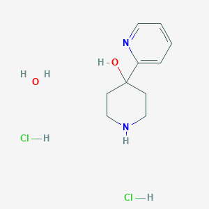 molecular formula C10H18Cl2N2O2 B8019453 4-Pyridin-2-ylpiperidin-4-ol;hydrate;dihydrochloride 