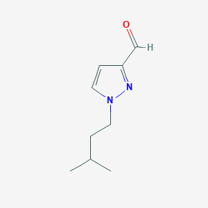 molecular formula C9H14N2O B8019470 1-(3-Methylbutyl)-1H-pyrazole-3-carbaldehyde 
