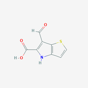 molecular formula C8H5NO3S B8019501 6-Formyl-4H-thieno[3,2-b]pyrrole-5-carboxylic acid 