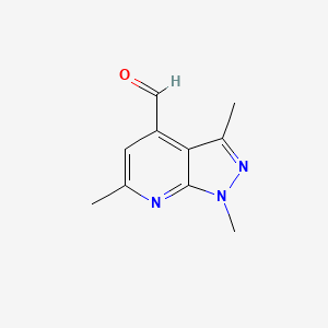 molecular formula C10H11N3O B8019519 1,3,6-trimethyl-1H-pyrazolo[3,4-b]pyridine-4-carbaldehyde 