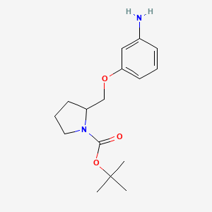 molecular formula C16H24N2O3 B8019534 2-(3-Amino-phenoxymethyl)-pyrrolidine-1-carboxylic acid tert-butyl ester 