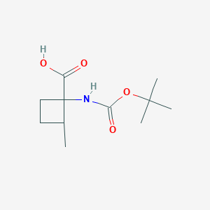 molecular formula C11H19NO4 B8019564 1-((tert-Butoxycarbonyl)amino)-2-methylcyclobutanecarboxylic acid 