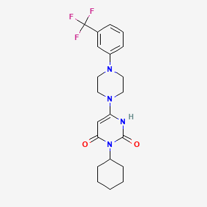 molecular formula C21H25F3N4O2 B8019595 3-环己基-6-[4-[3-(三氟甲基)苯基]-1-哌嗪基]-1H-嘧啶-2,4-二酮 