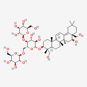 molecular formula C48H78O19 B8019603 (2R,3R,4S,5S,6R)-2-[[(2R,3S,4R,5R,6R)-6-[[(3S,4R,4aR,6aR,6bS,8S,8aS,14aR,14bS)-8-hydroxy-4,8a-bis(hydroxymethyl)-4,6a,6b,11,11,14b-hexamethyl-1,2,3,4a,5,6,7,8,9,10,12,14a-dodecahydropicen-3-yl]oxy]-4,5-dihydroxy-3-[(2S,3R,4S,5S,6R)-3,4,5-trihydroxy-6-(hydroxymethyl)oxan-2-yl]oxyoxan-2-yl]methoxy]-6-(hydroxymethyl)oxane-3,4,5-triol 