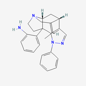 molecular formula C25H26N4 B8019683 2-[(7S,8Z,13R)-8-ethylidene-3-phenyl-3,4,10-triazatetracyclo[5.5.2.02,6.010,13]tetradeca-2(6),4-dien-1-yl]aniline 
