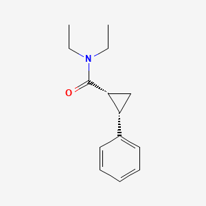 molecular formula C14H19NO B8019690 (1R,2S)-N,N-Diethyl-2-phenylcyclopropane-1-carboxamide 