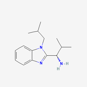 molecular formula C15H23N3 B8019695 (1S)-2-methyl-1-[1-(2-methylpropyl)benzimidazol-2-yl]propan-1-amine 