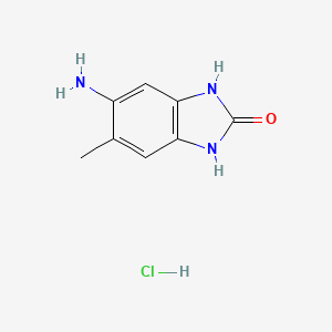 molecular formula C8H10ClN3O B8019701 5-amino-6-methyl-1H-benzo[d]imidazol-2(3H)-one hydrochloride 