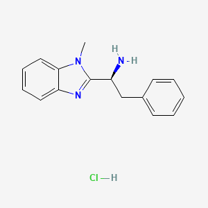molecular formula C16H18ClN3 B8019712 (S)-1-(1-methyl-1H-benzo[d]imidazol-2-yl)-2-phenylethanamine hydrochloride 