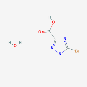 molecular formula C4H6BrN3O3 B8019720 5-bromo-1-methyl-1H-1,2,4-triazole-3-carboxylic acid hydrate 