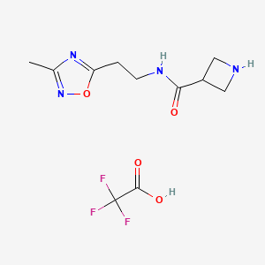 molecular formula C11H15F3N4O4 B8019746 N-(2-(3-methyl-1,2,4-oxadiazol-5-yl)ethyl)azetidine-3-carboxamide 2,2,2-trifluoroacetate 