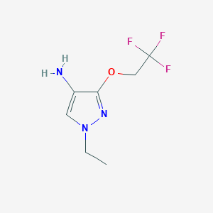 molecular formula C7H10F3N3O B8019790 1-Ethyl-3-(2,2,2-trifluoroethoxy)-1H-pyrazol-4-amine 