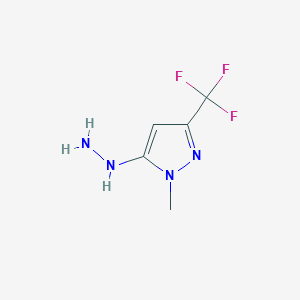 molecular formula C5H7F3N4 B8019817 (2-Methyl-5-trifluoromethyl-2H-pyrazol-3-YL)-hydrazine 