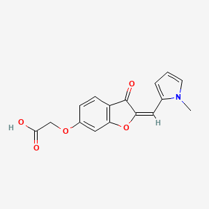 molecular formula C16H13NO5 B8019842 ({(2E)-2-[(1-methyl-1H-pyrrol-2-yl)methylidene]-3-oxo-2,3-dihydro-1-benzofuran-6-yl}oxy)acetic acid 