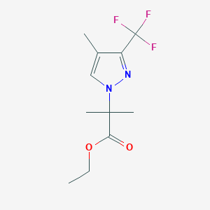 molecular formula C11H15F3N2O2 B8019882 ethyl 2-methyl-2-[4-methyl-3-(trifluoromethyl)-1H-pyrazol-1-yl]propanoate 