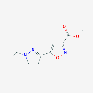 molecular formula C10H11N3O3 B8019894 methyl 5-(1-ethyl-1H-pyrazol-3-yl)isoxazole-3-carboxylate 