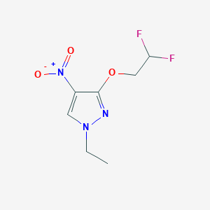 molecular formula C7H9F2N3O3 B8019901 3-(2,2-difluoroethoxy)-1-ethyl-4-nitro-1H-pyrazole 