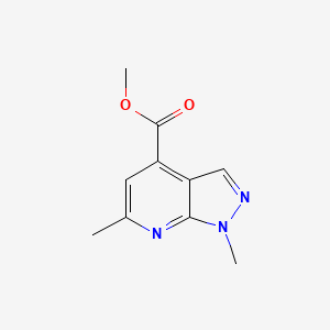 molecular formula C10H11N3O2 B8019909 methyl 1,6-dimethyl-1H-pyrazolo[3,4-b]pyridine-4-carboxylate CAS No. 1855889-86-9