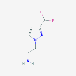 molecular formula C6H9F2N3 B8019932 2-[3-(Difluoromethyl)-1H-pyrazol-1-yl]ethan-1-amine 