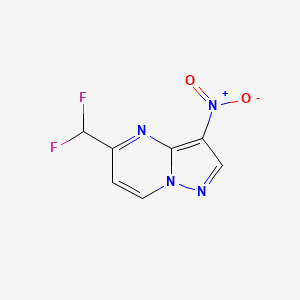 molecular formula C7H4F2N4O2 B8019940 5-(Difluoromethyl)-3-nitropyrazolo[1,5-A]pyrimidine 