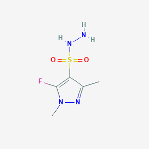 molecular formula C5H9FN4O2S B8019951 5-fluoro-1,3-dimethyl-1H-pyrazole-4-sulfonohydrazide 