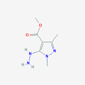 molecular formula C7H12N4O2 B8019962 methyl 5-hydrazino-1,3-dimethyl-1H-pyrazole-4-carboxylate CAS No. 1855890-50-4