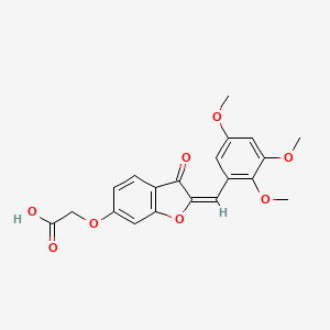 molecular formula C20H18O8 B8019970 {[(2E)-3-oxo-2-(2,3,5-trimethoxybenzylidene)-2,3-dihydro-1-benzofuran-6-yl]oxy}acetic acid 