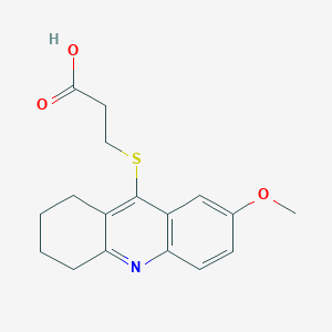 molecular formula C17H19NO3S B8019988 3-[(7-Methoxy-1,2,3,4-tetrahydroacridin-9-yl)sulfanyl]propanoic acid 