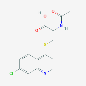 molecular formula C14H13ClN2O3S B8019995 2-Acetamido-3-(7-chloroquinolin-4-yl)sulfanylpropanoic acid 