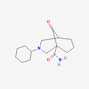 molecular formula C15H24N2O2 B8020002 3-Cyclohexyl-9-oxo-3-azabicyclo[3.3.1]nonane-1-carboxamide 