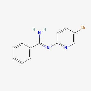 molecular formula C12H10BrN3 B8020006 (Z)-N-(5-bromopyridin-2-yl)benzene-1-carboximidamide 
