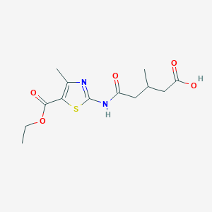 molecular formula C13H18N2O5S B8020092 5-[(5-Ethoxycarbonyl-4-methyl-1,3-thiazol-2-yl)amino]-3-methyl-5-oxopentanoic acid 