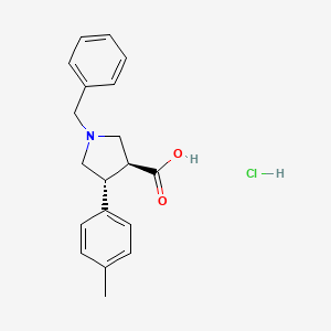 molecular formula C19H22ClNO2 B8020106 (3S,4R)-1-Benzyl-4-(p-tolyl)pyrrolidine-3-carboxylic acid hydrochloride 