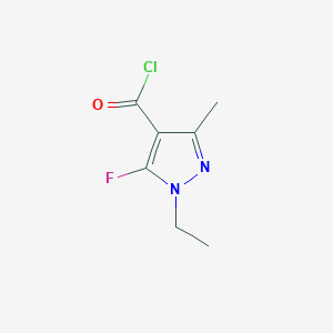 molecular formula C7H8ClFN2O B8020138 1-ethyl-5-fluoro-3-methyl-1H-pyrazole-4-carbonyl chloride 