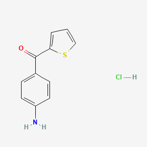 molecular formula C11H10ClNOS B8020179 (4-Aminophenyl)(2-thienyl)methanone hydrochloride 