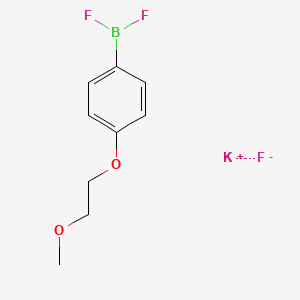 molecular formula C9H11BF3KO2 B8020285 Potassium;difluoro-[4-(2-methoxyethoxy)phenyl]borane;fluoride 