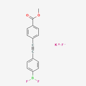 molecular formula C16H11BF3KO2 B8020297 Potassium 4-((4-Methoxycarbonyl)phenyl)ethynyl)phenyltrifluoroborate 