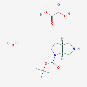 molecular formula C13H24N2O7 B8020371 oxalic acid tert-butyl (3aR,6aR)-octahydropyrrolo[2,3-c]pyrrole-1-carboxylate hydrate 